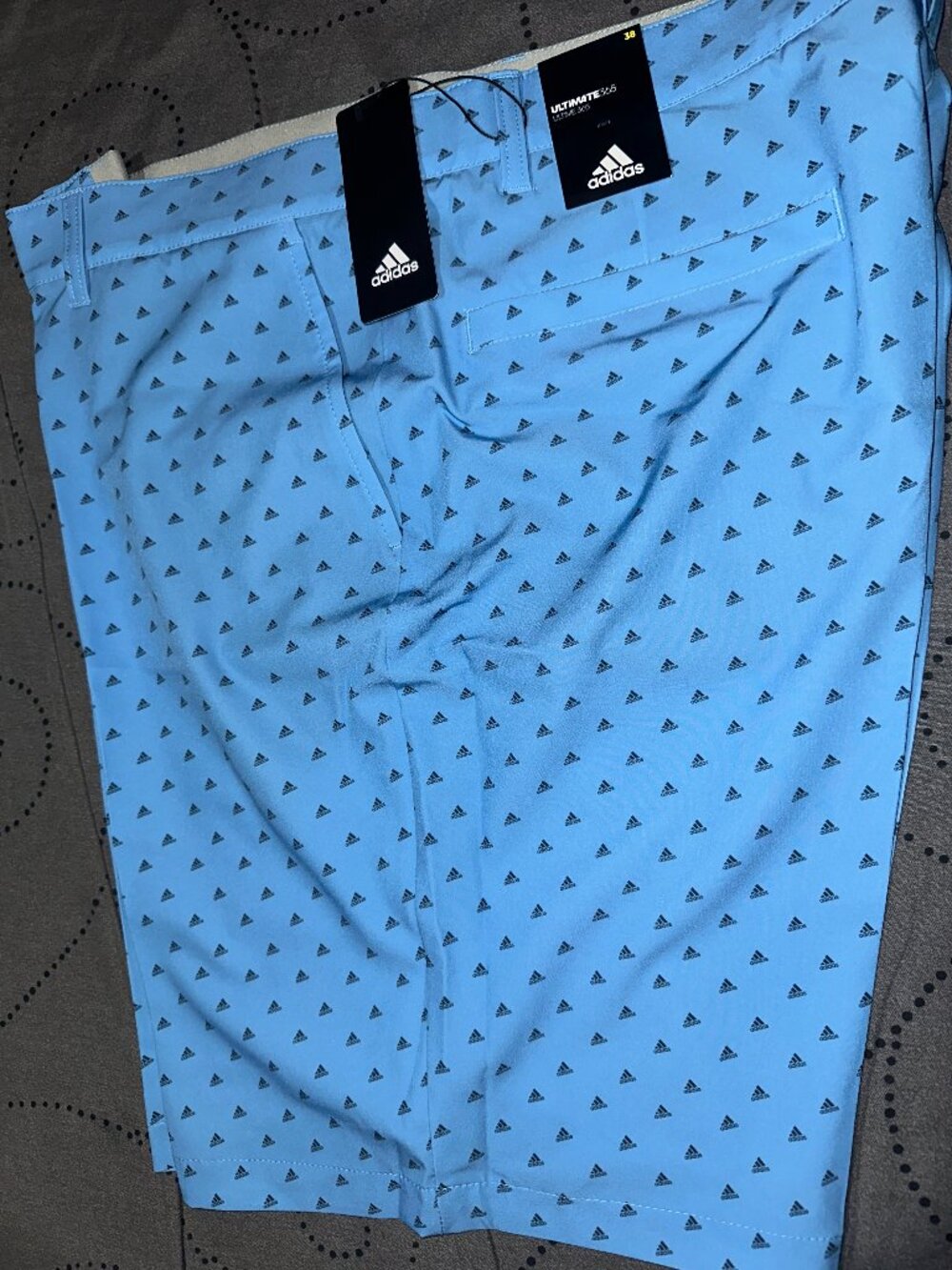 ADIDAS ULTIMATE 365 GOLF L. BLUE & DARK BLUE SHORTS SIZE 38 MEN NWT $70.00